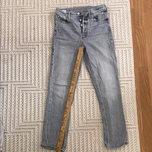 MOTHER Women's Straight Leg Jeans in Soft Gray